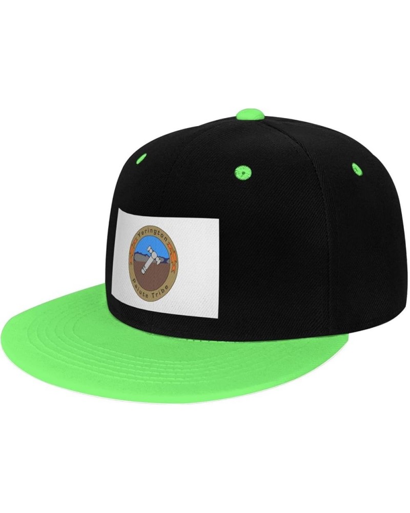 Flag of The Yerington Paiute Tribe Snapback Hat for Men Women Baseball Cap Trucker Flat Bill Hats Dad Caps Green $10.18 Baseb...