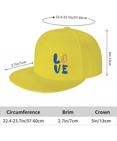 Snapback Baseball Cap Love Down Syndrome Awareness for Men Women Yellow $10.49 Baseball Caps