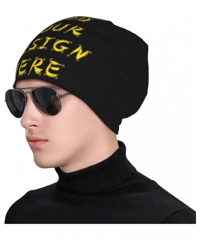 Custom Beanie Hat Personalized Knit Skull Cap for Men & Women Personalized Text Logo Skull Cap Hats Black $9.41 Skullies & Be...