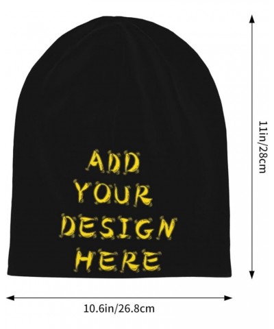 Custom Beanie Hat Personalized Knit Skull Cap for Men & Women Personalized Text Logo Skull Cap Hats Black $9.41 Skullies & Be...