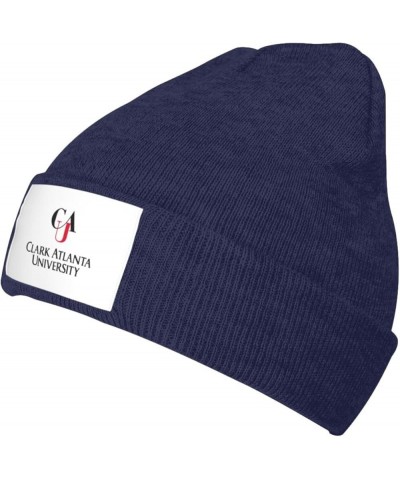 Clark Atlanta University Logo Classic Warm Winter Knit Cap Fleece Lined Beanie Hat Navy Blue $7.48 Skullies & Beanies