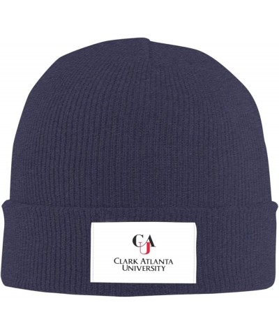 Clark Atlanta University Logo Classic Warm Winter Knit Cap Fleece Lined Beanie Hat Navy Blue $7.48 Skullies & Beanies