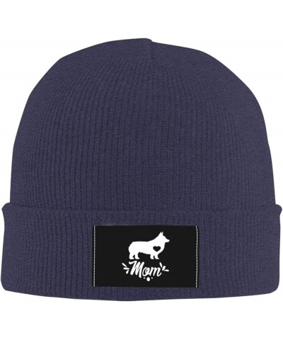 Welsh Corgi Dog Mom Knit Cap Men Women Winter Warm Knit Beanie Black Navy Blue $16.97 Skullies & Beanies