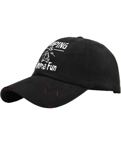 Mens Hats Cigarette Camping is smore ffun Golf Hats Retro hat Gifts for Men Golf Hats Suitable for Summer Casual Allblack $10...