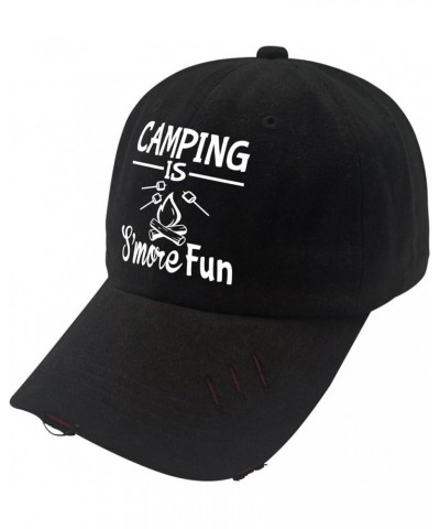 Mens Hats Cigarette Camping is smore ffun Golf Hats Retro hat Gifts for Men Golf Hats Suitable for Summer Casual Allblack $10...