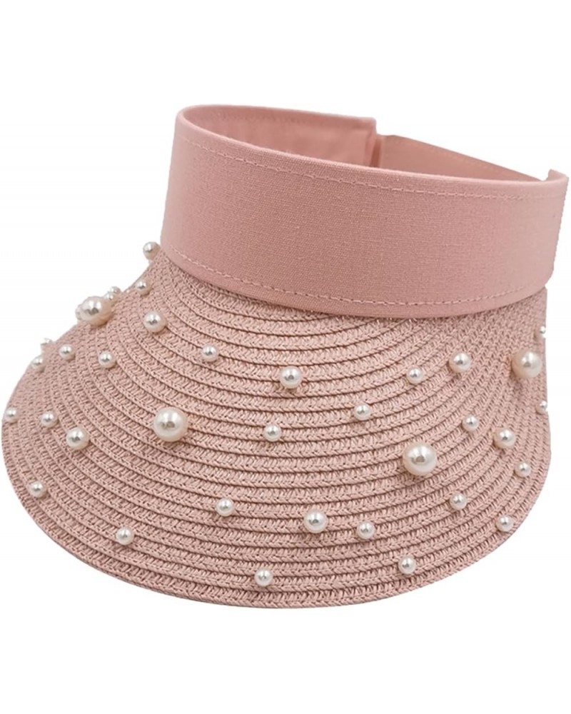 1pc Visor Hat Summer Hats Women Sun Cap Beach Sun Hat Summer Bucket Cap Hats for Woman SPF Sun Hat Pink $7.70 Sun Hats