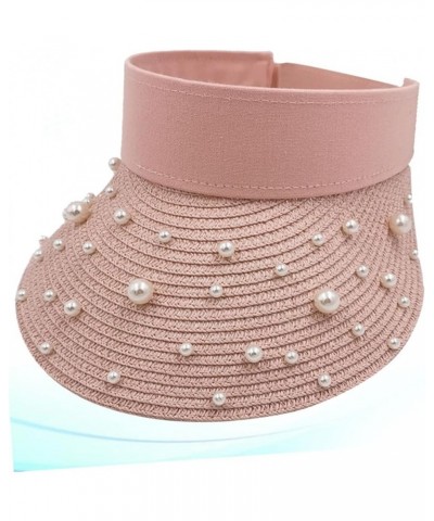 1pc Visor Hat Summer Hats Women Sun Cap Beach Sun Hat Summer Bucket Cap Hats for Woman SPF Sun Hat Pink $7.70 Sun Hats