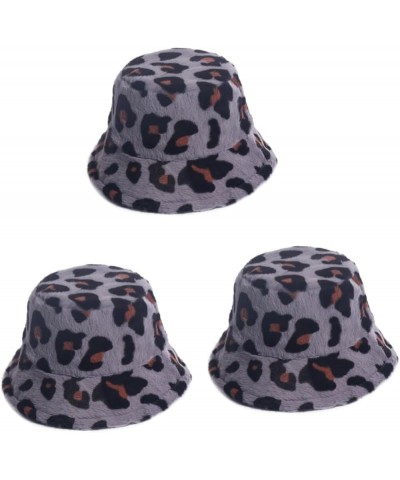 2pcs Leopard Bucket Hat Leopard Fisherman Cap Wide Bucket Hat Leopard Print Gifts Fuzzy Bucket Hat Greyx3pcs $15.18 Bucket Hats