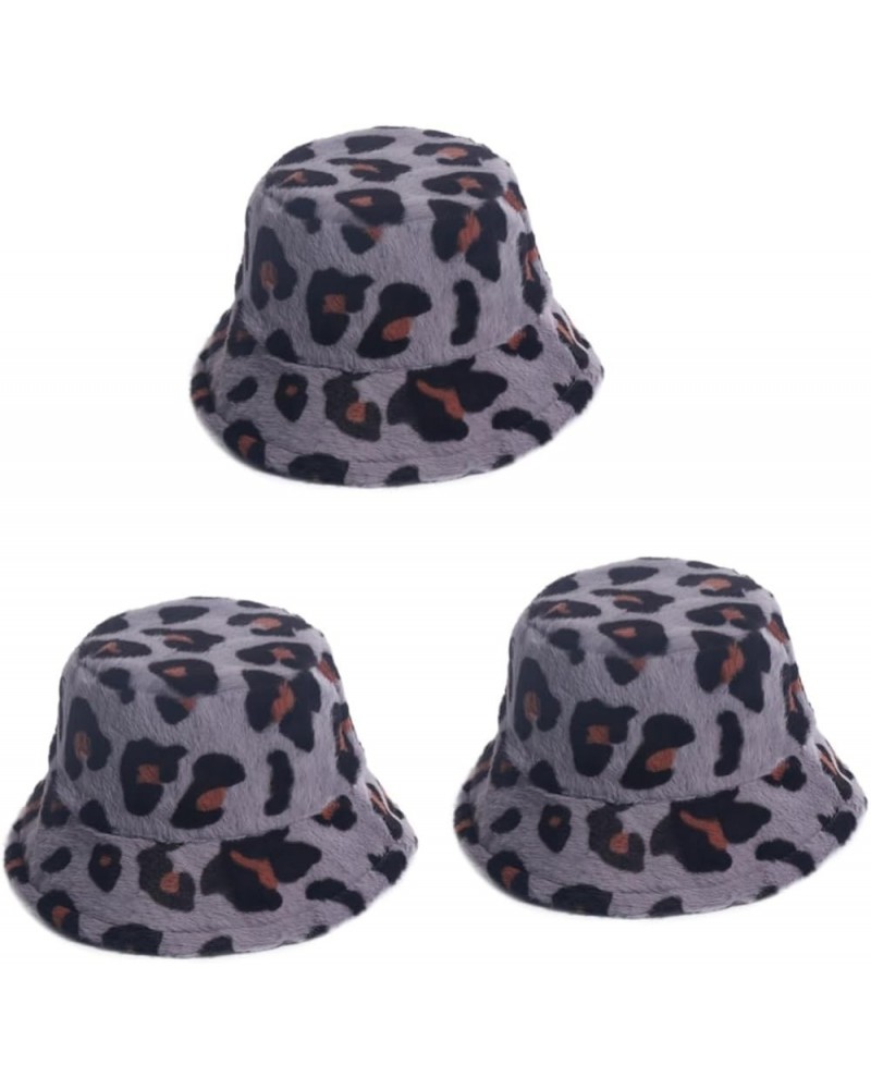 2pcs Leopard Bucket Hat Leopard Fisherman Cap Wide Bucket Hat Leopard Print Gifts Fuzzy Bucket Hat Greyx3pcs $15.18 Bucket Hats