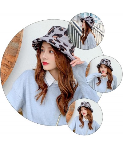 2pcs Leopard Bucket Hat Leopard Fisherman Cap Wide Bucket Hat Leopard Print Gifts Fuzzy Bucket Hat Greyx3pcs $15.18 Bucket Hats