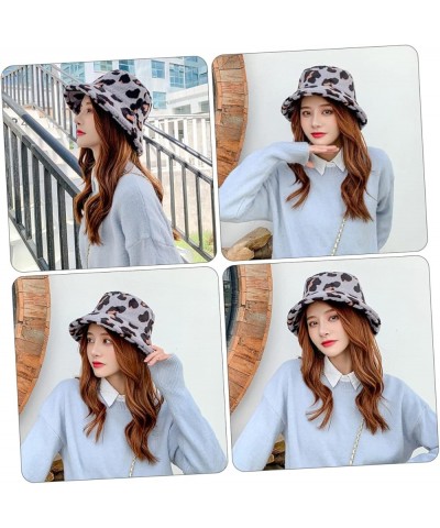 2pcs Leopard Bucket Hat Leopard Fisherman Cap Wide Bucket Hat Leopard Print Gifts Fuzzy Bucket Hat Greyx3pcs $15.18 Bucket Hats