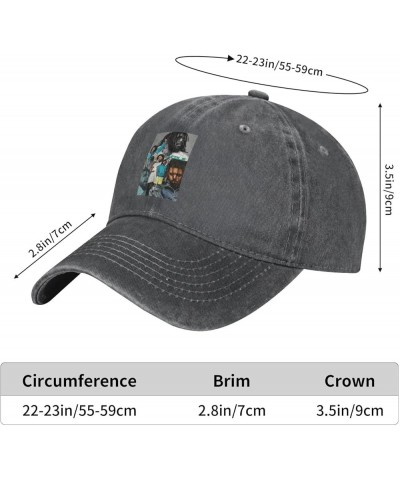 J.Coles Baseball Cap Denim Hat Outdoor Adjustable Classic Unisex Washed Cotton Soft Cap Black Deep Heather $8.68 Baseball Caps