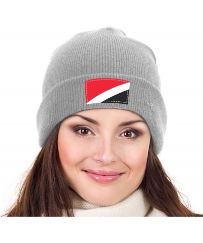 Unisex Anguilla Flag Knit Cuffed Beanie for Men and Women Knit Hat Winter Beanies Light Gray-style-11 $10.72 Skullies & Beanies