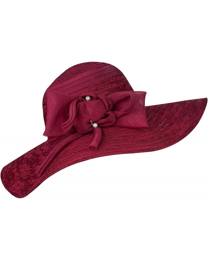 Beach Hats for Women Summer Hat Sun Visor Hats Wide Brim Breathable UV Protection Hats Foldable Straw Travel Hat Red $10.19 S...