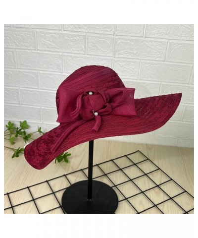 Beach Hats for Women Summer Hat Sun Visor Hats Wide Brim Breathable UV Protection Hats Foldable Straw Travel Hat Red $10.19 S...