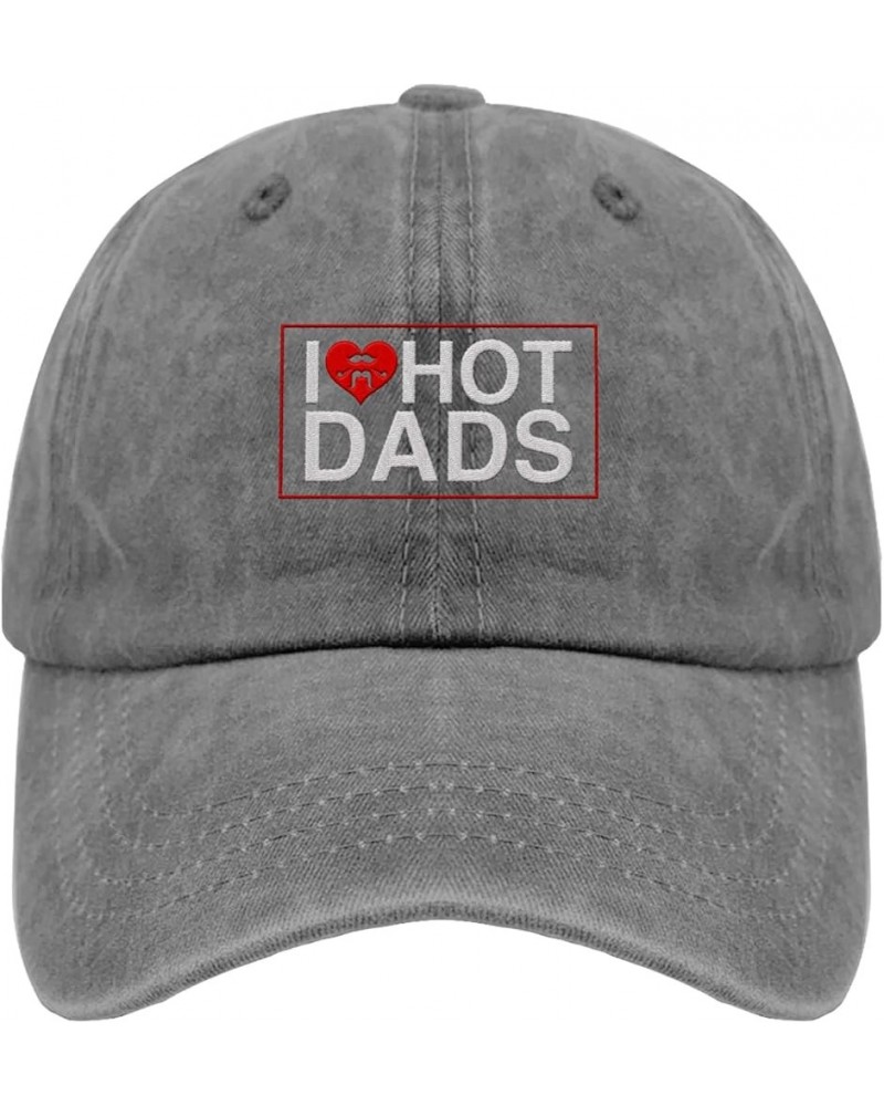 I Love Hot Dads Baseball Hat Humor Sun Hats Gifts for Boyfriends Who Like Embroidered,Golf Hat Suitable for Outdoor Pigment G...