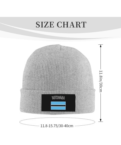 Winter Knit Hat Cap for Men Women, Botswana Flag Unisex Beanie Hat Cuffed Skull Cap Warm Ski Hats Black Gray $12.38 Skullies ...