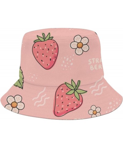 Funny Bucket Hat Strawberry Bucket Hat Fruit Funny Hat Golf Accessories for Dance Must Haves Cute 1 $8.76 Bucket Hats