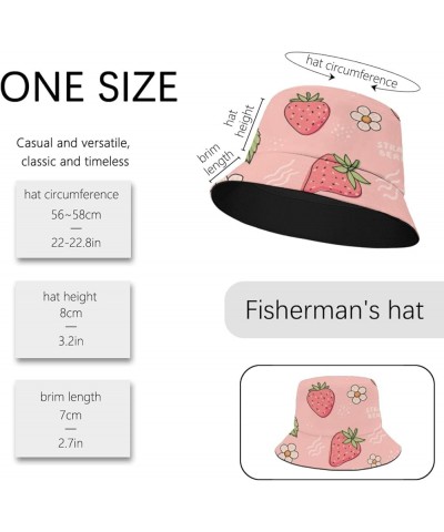 Funny Bucket Hat Strawberry Bucket Hat Fruit Funny Hat Golf Accessories for Dance Must Haves Cute 1 $8.76 Bucket Hats