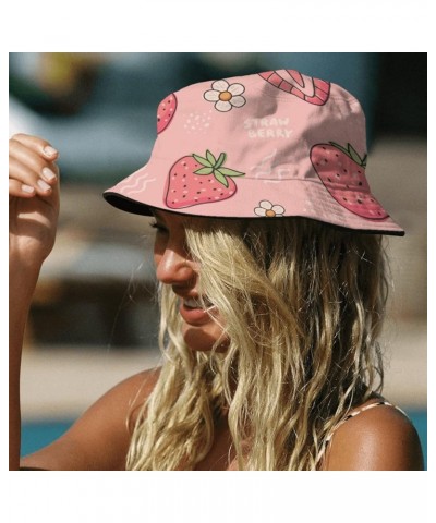 Funny Bucket Hat Strawberry Bucket Hat Fruit Funny Hat Golf Accessories for Dance Must Haves Cute 1 $8.76 Bucket Hats