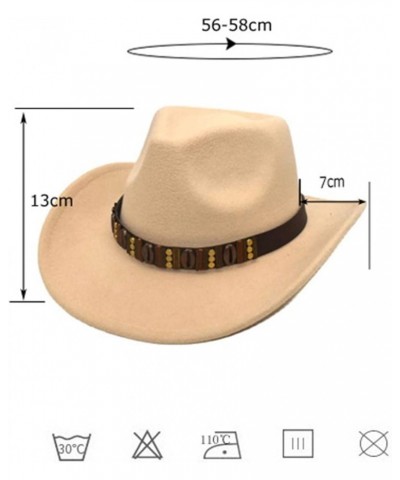 Adult Casual Wide Brim Cowboy Hat Solid Color Rolled Edge Jazz Hats Woolen Cloth Round Classic Cap for Women and Men Rd1 $10....