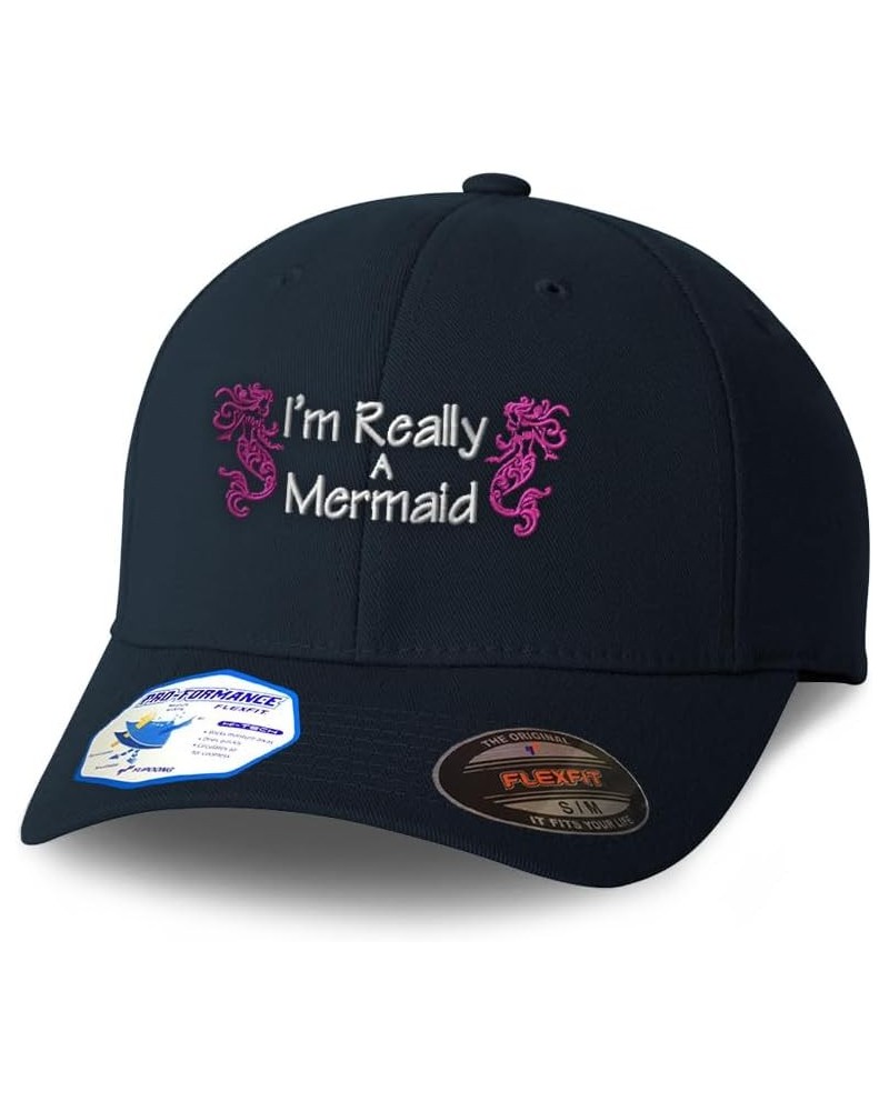 Flexfit Hats for Men & Women I'm Really A Mermaid Polyester Dad Hat Baseball Cap Dark Navy $14.35 Baseball Caps