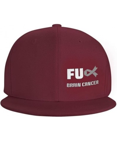 Fuck Brain Cancer Awareness Flag-Denim Hats Cowboy Knit hat Baseball Caps Fisherman's hat Dark Red $16.16 Baseball Caps