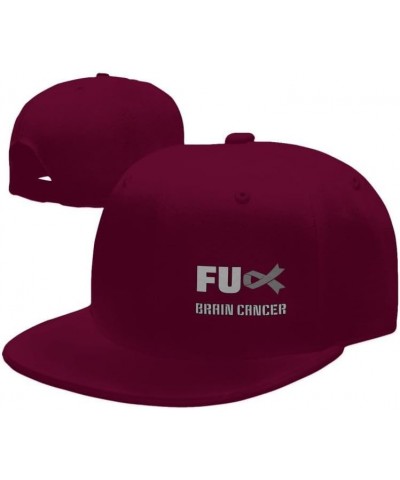 Fuck Brain Cancer Awareness Flag-Denim Hats Cowboy Knit hat Baseball Caps Fisherman's hat Dark Red $16.16 Baseball Caps