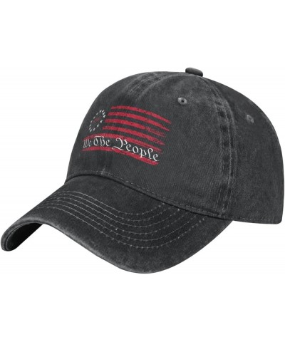 We The People 1776 Vintage USA Flag Baseball Caps Woman Man Washed Cowboy Hip Hop Hat Adjustable Baseball Hat Black $14.23 Co...