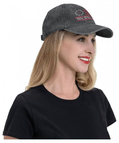 We The People 1776 Vintage USA Flag Baseball Caps Woman Man Washed Cowboy Hip Hop Hat Adjustable Baseball Hat Black $14.23 Co...