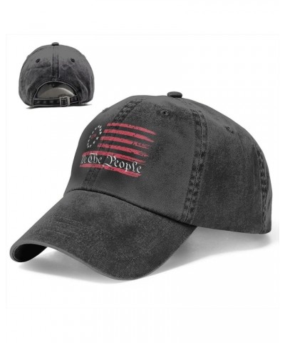 We The People 1776 Vintage USA Flag Baseball Caps Woman Man Washed Cowboy Hip Hop Hat Adjustable Baseball Hat Black $14.23 Co...