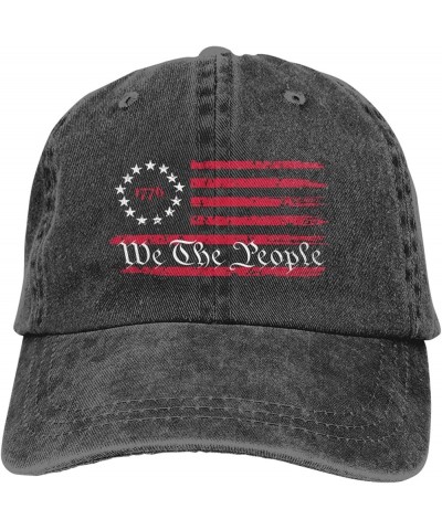 We The People 1776 Vintage USA Flag Baseball Caps Woman Man Washed Cowboy Hip Hop Hat Adjustable Baseball Hat Black $14.23 Co...