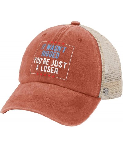 Vote Hat It Wasn't Rigged You're Just A Loser Hats for Womens Mens AllBlack Golf Hats Funny Hat Custom Saffron $9.42 Sun Hats