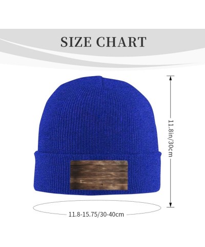 Rustic Old Barn Wood Print Unisex Beanie for Men and Women Knit Hat Winter Beanies,Skater Beanie Blue $12.07 Skullies & Beanies