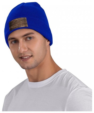 Rustic Old Barn Wood Print Unisex Beanie for Men and Women Knit Hat Winter Beanies,Skater Beanie Blue $12.07 Skullies & Beanies