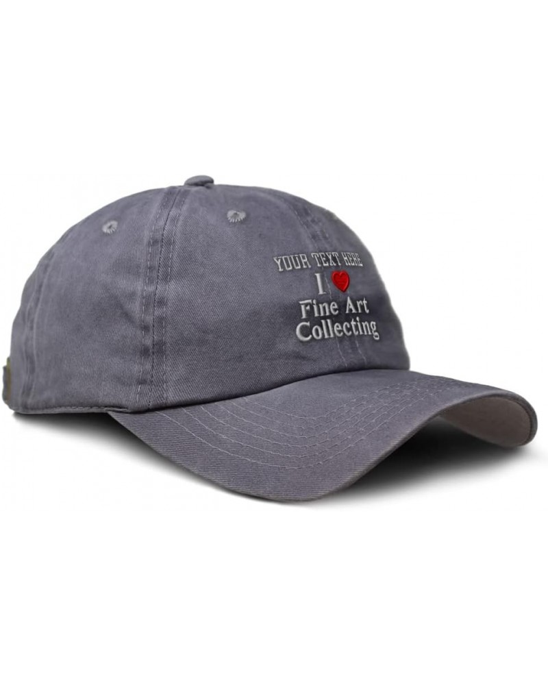 Custom Soft Washed Baseball Cap (Love) Fine Art Collecting Heart Hobbies Lovers Grey Personalized Text Here $16.81 Baseball Caps