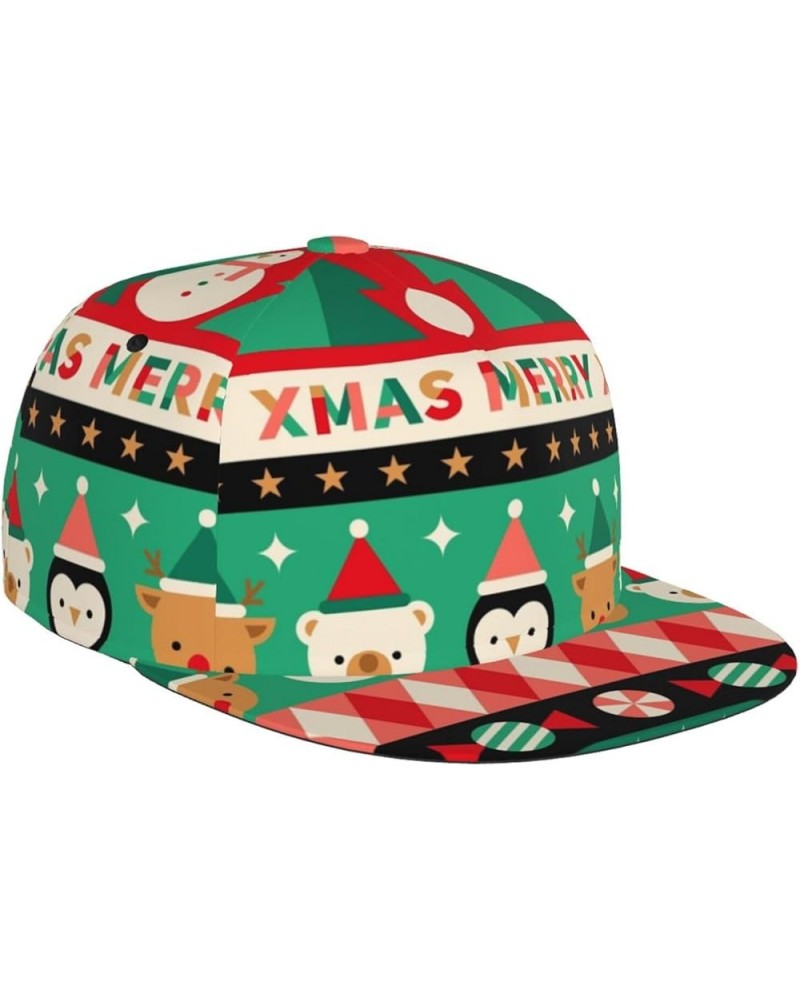 Merry Christmas Baseball Cap, Flat Brim Trucker Hat, Buckle Adjustable Merry Christmas1 $10.59 Baseball Caps