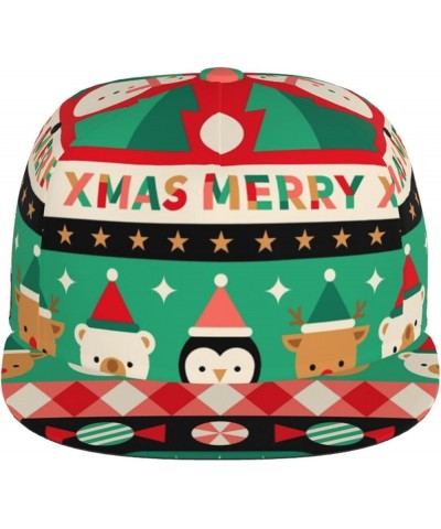 Merry Christmas Baseball Cap, Flat Brim Trucker Hat, Buckle Adjustable Merry Christmas1 $10.59 Baseball Caps