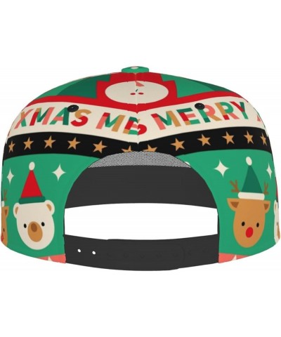 Merry Christmas Baseball Cap, Flat Brim Trucker Hat, Buckle Adjustable Merry Christmas1 $10.59 Baseball Caps