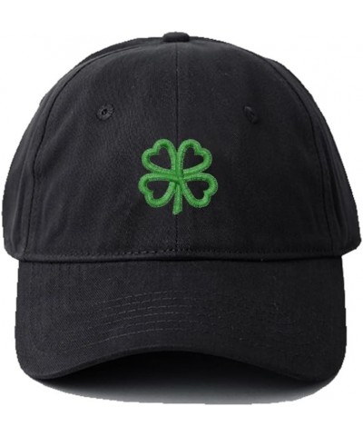 Mens Baseball Caps Heart-Shaped Shamrock Embroidered Washed Cotton Dad Hat Black $13.76 Baseball Caps