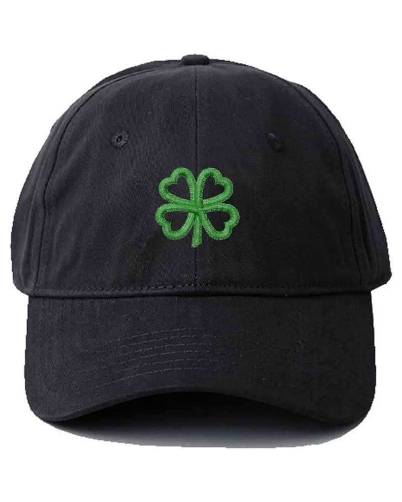 Mens Baseball Caps Heart-Shaped Shamrock Embroidered Washed Cotton Dad Hat Black $13.76 Baseball Caps