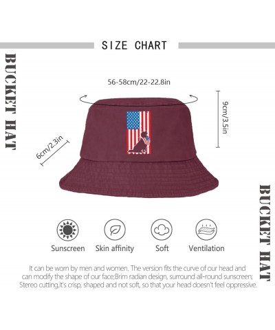 4th of July Dog American Flag Bucket Hat Bucket Hat Packable Womens Hat for Beach Accessories for Travel Deep Rose $12.09 Buc...