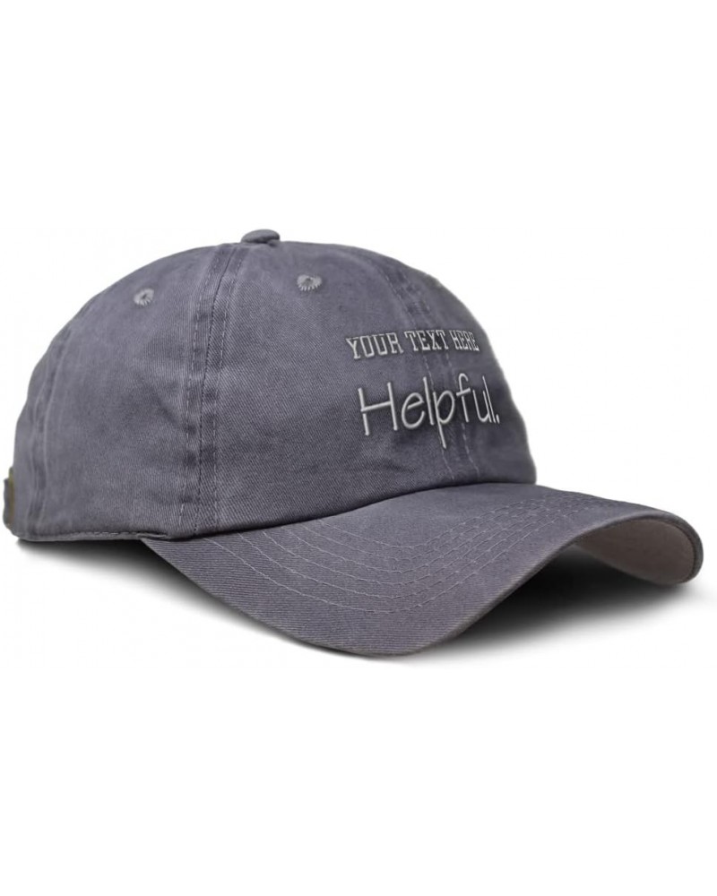 Custom Soft Washed Baseball Cap Helpful Human Values Dad Hats for Men & Women Grey Personalized Text Here $16.23 Baseball Caps