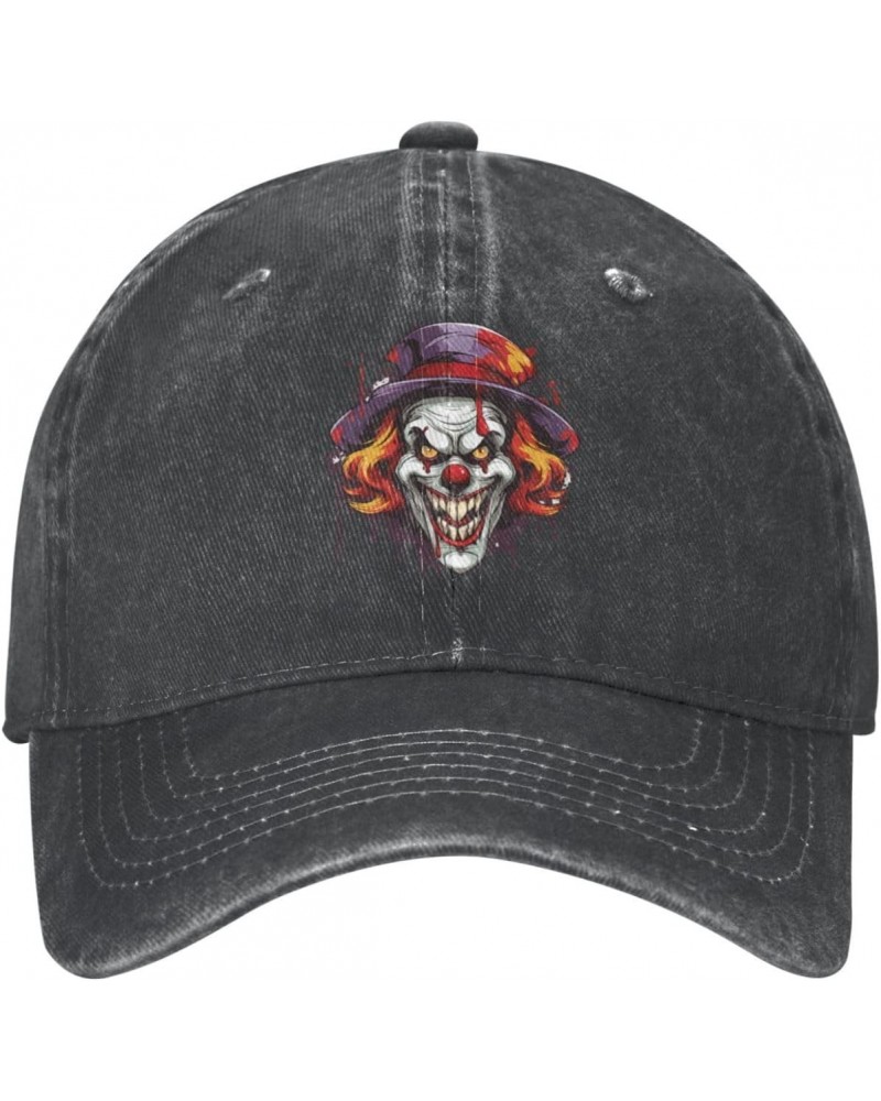 Evil Angry Clown Vampire Hat Baseball Cap Adjustable Dad Hats Gift for Men Women Outdoor Activities21 Black $10.84 Baseball Caps