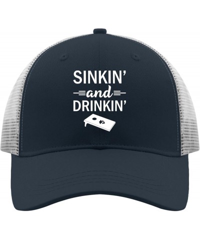 Baseball Cap sinkin and Drinkin Baseball Cap Women Vintage hat Gifts for Men Summer Caps Suitable for Summer Casual Marine Bl...