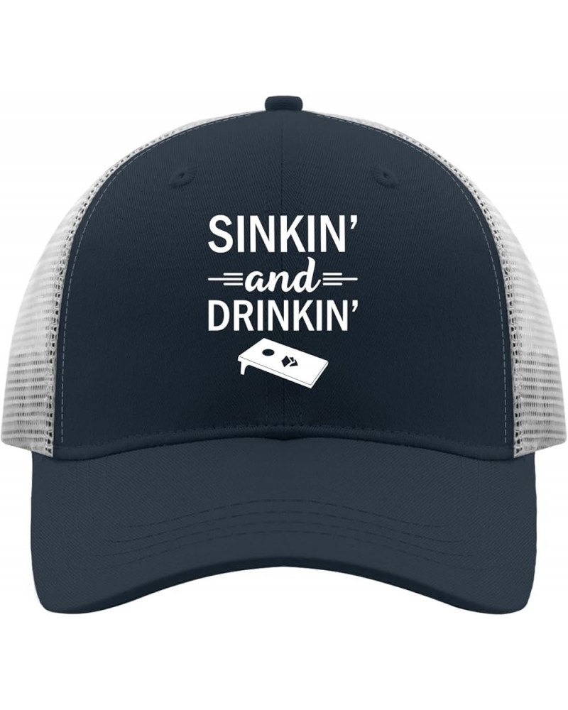 Baseball Cap sinkin and Drinkin Baseball Cap Women Vintage hat Gifts for Men Summer Caps Suitable for Summer Casual Marine Bl...