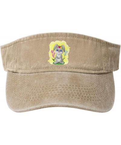 Beautiful Rabbit Sun Visor Hats for Women Men Sun Hat Cotton Golf Hat Vintage Baseball Cap Natural $12.07 Sun Hats