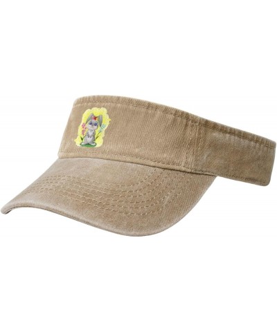 Beautiful Rabbit Sun Visor Hats for Women Men Sun Hat Cotton Golf Hat Vintage Baseball Cap Natural $12.07 Sun Hats