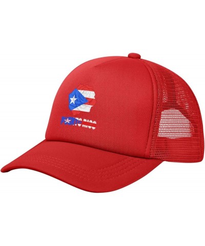 Rose Flower Puerto Rico Flag Baseball Cap Men Women Solid Mesh Snapback Flat-Bill Dad Trucker Hat Red $7.40 Baseball Caps