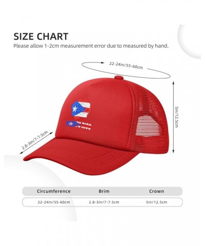 Rose Flower Puerto Rico Flag Baseball Cap Men Women Solid Mesh Snapback Flat-Bill Dad Trucker Hat Red $7.40 Baseball Caps